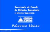 Palestra Básica. Secretaria De Ciencia, Tecnologia E Ensino Superior De Minas Gerais