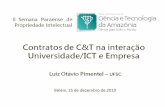 Contratos de C&T na interação Universidade/ICT e Empresas