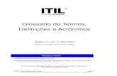 Glossário ITIL V3 em portugês