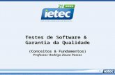 Conceitos e fundamentos sobre testes de software e garantia da qualidade
