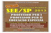 PROFESSORES PEB II - PARTE GERAL - SEE/SP 2013  -  APOSTILA PARA CONCURSO PÚBLICO
