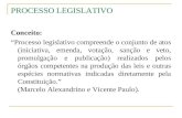 PROCESSO LEGISLATIVO Conceito: Processo legislativo compreende o conjunto de atos (iniciativa, emenda, votação, sanção e veto, promulgação e publicação)