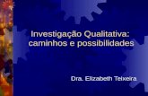 Investigação Qualitativa: caminhos e possibilidades Dra. Elizabeth Teixeira.