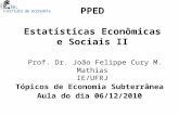 PPED Estatísticas Econômicas e Sociais II Prof. Dr. João Felippe Cury M. Mathias IE/UFRJ Tópicos de Economia Subterrânea Aula do dia 06/12/2010.