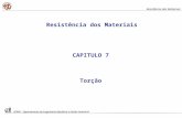 CAPITULO 7 Torção Resistência dos Materiais DEMGi - Departamento de Engenharia Mecânica e Gestão Industrial Resistência dos Materiais.