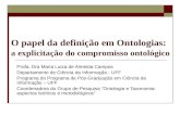 O papel da definição em Ontologias: a explicitação do compromisso ontológico Profa. Dra Maria Luiza de Almeida Campos Departamento de Ciência da Informação.