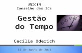 UNICIN Conselho das ICs Gestão do Tempo Cecília Oderich 12 de Junho de 2011.