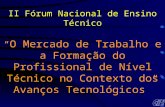II Fórum Nacional de Ensino Técnico O Mercado de Trabalho e a Formação do Profissional de Nível Técnico no Contexto dos Avanços Tecnológicos Laura Alves.
