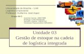 Unidade 03 Gestão de estoque na cadeia de logística integrada Universidade de Brasília – UnB Logística Empresarial Professor: Guillermo José Asper Grupo.