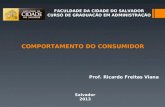 COMPORTAMENTO DO CONSUMIDOR FACULDADE DA CIDADE DO SALVADOR CURSO DE GRADUACÃO EM ADMINISTRAÇÃO Prof. Ricardo Freitas Viana Salvador 2013.