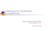 Liderança em Ambientes Competitivos Paulo Pavarini Raj, PhD pauloraj@fgvmail.br março de 2009.