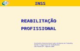 REABILITAÇÃOPROFISSIONAL Seminário Internacional sobre Acidente de Trabalho, Saúde e Segurança do Trabalhador São Paulo/SP – Agosto 2006 INSS.