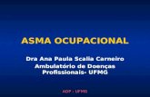 ADP - UFMG ASMA OCUPACIONAL Dra Ana Paula Scalia Carneiro Ambulatório de Doenças Profissionais- UFMG.