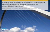 Comunidade ASUG de Mill & Mining – um meio de comunicação eficiente para endereçar as necessidades para a SAP Rolim de Camargo Souto Junior – Coordenador.