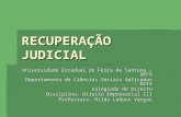 RECUPERAÇÃO JUDICIAL Universidade Estadual de Feira de Santana – UEFS Departamento de Ciências Sociais Aplicadas – DCIS Colegiado de Direito Disciplina: