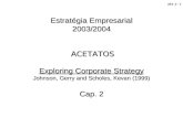 J&S_2 - 1 Estratégia Empresarial 2003/2004 ACETATOS Exploring Corporate Strategy Johnson, Gerry and Scholes, Kevan (1999) Cap. 2.