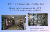 LEFT e Física de Partículas O que fazem os alunos da LEFT no CERN, na experiência NA60 Instituto Superior Técnico Pedro MartinsDezembro 2003.