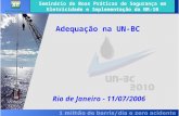 Adequação na UN-BC Rio de Janeiro - 11/07/2006 Seminário de Boas Práticas de Segurança em Eletricidade e Implementação da NR-10.