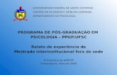PROGRAMA DE PÓS-GRADUAÇÃO EM PSICOLOGIA – PPGP/UFSC Relato de experiência de Mestrado interinstitucional fora de sede XI Simpósio da ANPEPP Florianópolis,