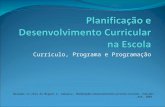 Currículo, Programa e Programação Baseado na obra de Miguel A. Zabalza, Planificação e desenvolvimento curricular na escola, Edições ASA, 2003.