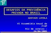 DESAFIOS DA PREVIDÊNCIA PRIVADA NO BRASIL GUSTAVO LOYOLA FIAP VI Assembléia Anual da FIAP Rio de Janeiro - 24/04/2002.