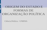 Ciência Política - UNIFRA ORIGEM DO ESTADO E FORMAS DE ORGANIZAÇÃO POLÍTICA.