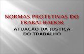 ATUAÇÃO DA JUSTIÇA DO TRABALHO. NORMAS PROTETIVAS DO TRABALHADOR.