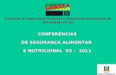 Conselho de Segurança Alimentar e Nutricional Sustentável do Rio Grande do Sul CONFERÊNCIAS DE SEGURANÇA ALIMENTAR E NUTRICIONAL RS - 2011 CONFERÊNCIAS.