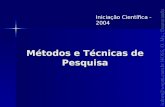 Icdnet@wopm.com.br HOSS, O. Ms.; Doutorando Métodos e Técnicas de Pesquisa Iniciação Científica - 2004.