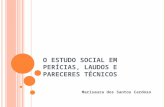 O ESTUDO SOCIAL EM PERÍCIAS, LAUDOS E PARECERES TÉCNICOS Marisaura dos Santos Cardoso.