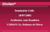 Diolen ® Seminário Cofic 18/07/2002 Acidentes com lixadeira COBAFI Cia. Bahiana de Fibras.