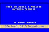 Rede de Apoio a Médicos UNIFESP/CREMESP. Dr. Ronaldo Laranjeira São Paulo, 08 de Setembro de 2004.