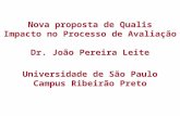 Nova proposta de Qualis Impacto no Processo de Avaliação Dr. João Pereira Leite Universidade de São Paulo Campus Ribeirão Preto.