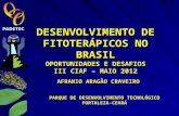DESENVOLVIMENTO DE FITOTERÁPICOS NO BRASIL OPORTUNIDADES E DESAFIOS III CIAF – MAIO 2012 PARQUE DE DESENVOLVIMENTO TECNOLÓGICO FORTALEZA-CEARÁ AFRANIO.