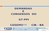COSEMS CIB - BA SUREGS/DIPRO/ Equipe Gestora PPI – 29/03/2011 DEMANDAS E CONSENSOS DO GT-PPI.