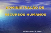 ADMINISTRAÇÃO DE RECURSOS HUMANOS Prof. Msc. Décio L. M. P. Faria.