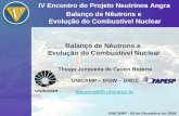 IV Encontro do Projeto Neutrinos Angra Balanço de Nêutrons e Evolução do Combustível Nuclear Balanço de Nêutrons e Evolução do Combustível Nuclear Thiago.