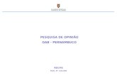 PESQUISA DE OPINIÃO OAB - PERNAMBUCO RECIFE PESQ. Nº 018/2009.
