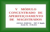 001 = PJT-SST = EDW-2011 1 ESCOLA JUDICIAL - TRT 6ª Região Recife-PE, 07.06.2011 V MÓDULO CONCENTRADO DE APERFEIÇOAMENTO DE MAGISTRADOS ESCOLA JUDICIAL.