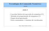 Tecnologia de Comando Numérico 164399 Aula 4 – Conceitos básicos de operação de máquinas CN – Métodos de programação de máquinas CN – Etapas da programação.