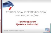 TOXICOLOGIA E EPIDEMIOLOGIA DAS INTOXICAÇÕES Docente. Vanessa Helena S. Souza Tecnologia em Química Industrial.