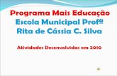 Programa Mais Educação Escola Municipal Profª Rita de Cássia C. Silva Atividades Desenvolvidas em 2010.