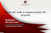 Ciclo de vida e organização do projeto Professor: Rômulo César romulodandrade@gmail.com  FACULDADE DOS GUARARAPES.
