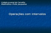 Colégio Juvenal de Carvalho Matemática- Profa: Jacqueline Operações com intervalos.