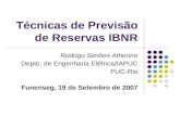 Técnicas de Previsão de Reservas IBNR Rodrigo Simões Atherino Depto. de Engenharia Elétrica/IAPUC PUC-Rio Funenseg, 19 de Setembro de 2007.