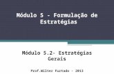 Módulo 5 - Formulação de Estratégias Módulo 5.2- Estratégias Gerais Prof.Wilter Furtado - 2013.