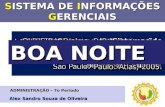 SISTEMA DE INFORMAÇÕES GERENCIAIS Alex Sandro Souza de Oliveira ADMINISTRAÇÃO – 7o Período BOA NOITE.