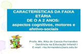 Profa. Ms. Rita de Cassia Fernandes Docência na Educação Infantil I E-mail: rita.fernandes@aes.edu.br CARACTERÍSTICAS DA FAIXA ETÁRIA DE O A 2 ANOS: aspectos.