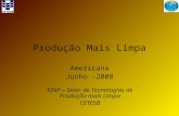 Produção Mais Limpa Americana Junho -2008 EINP – Setor de Tecnologias de Produção mais Limpa CETESB.