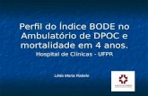 Lêda Maria Rabelo Perfil do Índice BODE no Ambulatório de DPOC e mortalidade em 4 anos. Hospital de Clínicas - UFPR.
